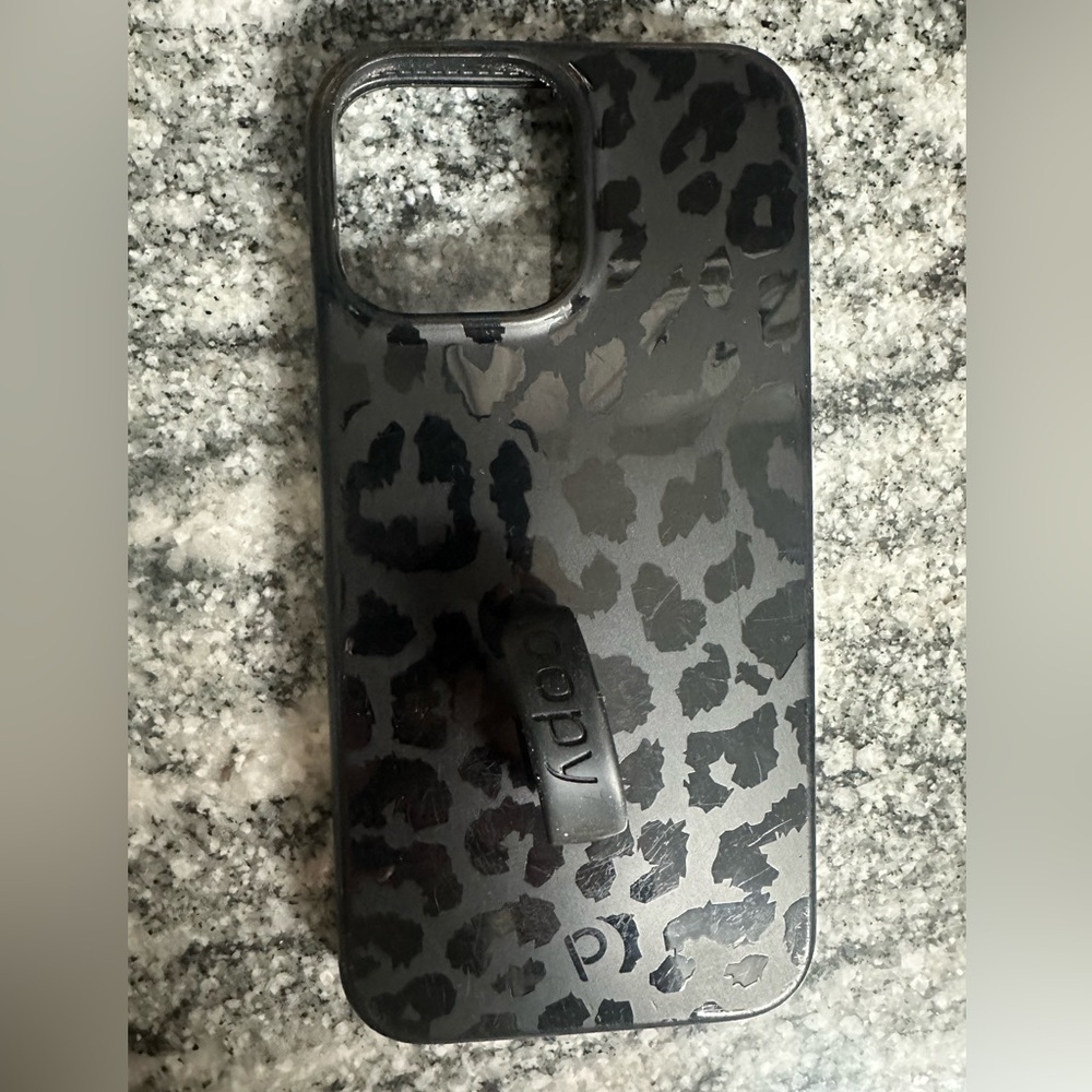 Black leopard iPhone 13 Pro Max loopy case